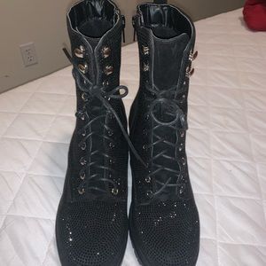 Black sparkle boots